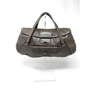 Authentic Vintage Prada 90s Gray Pink Vitello Leather Mini Top Handle Bag Purse